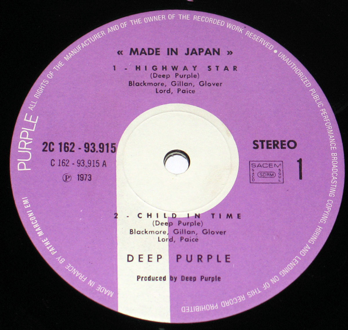 High Resolution # Photo DEEP PURPLE Made in Japan France 